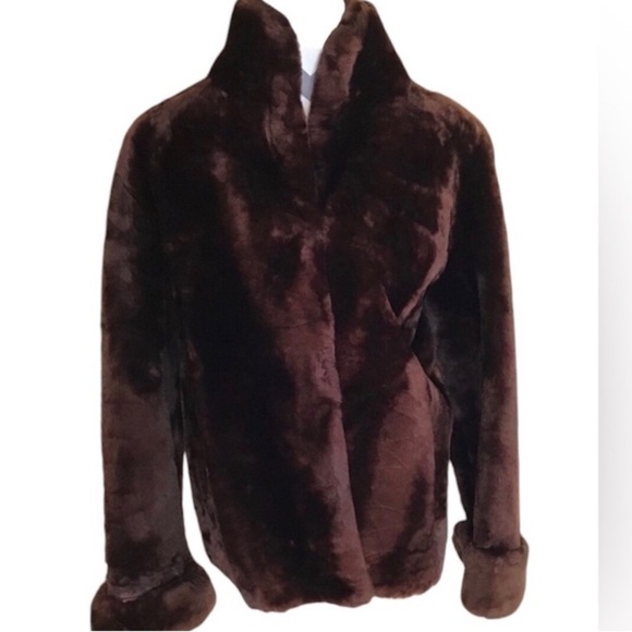 Vintage Fur Label Authority Luxurious Chocolate Brown Fur Mob Wife MCM Jacket M - Picture 2 of 16